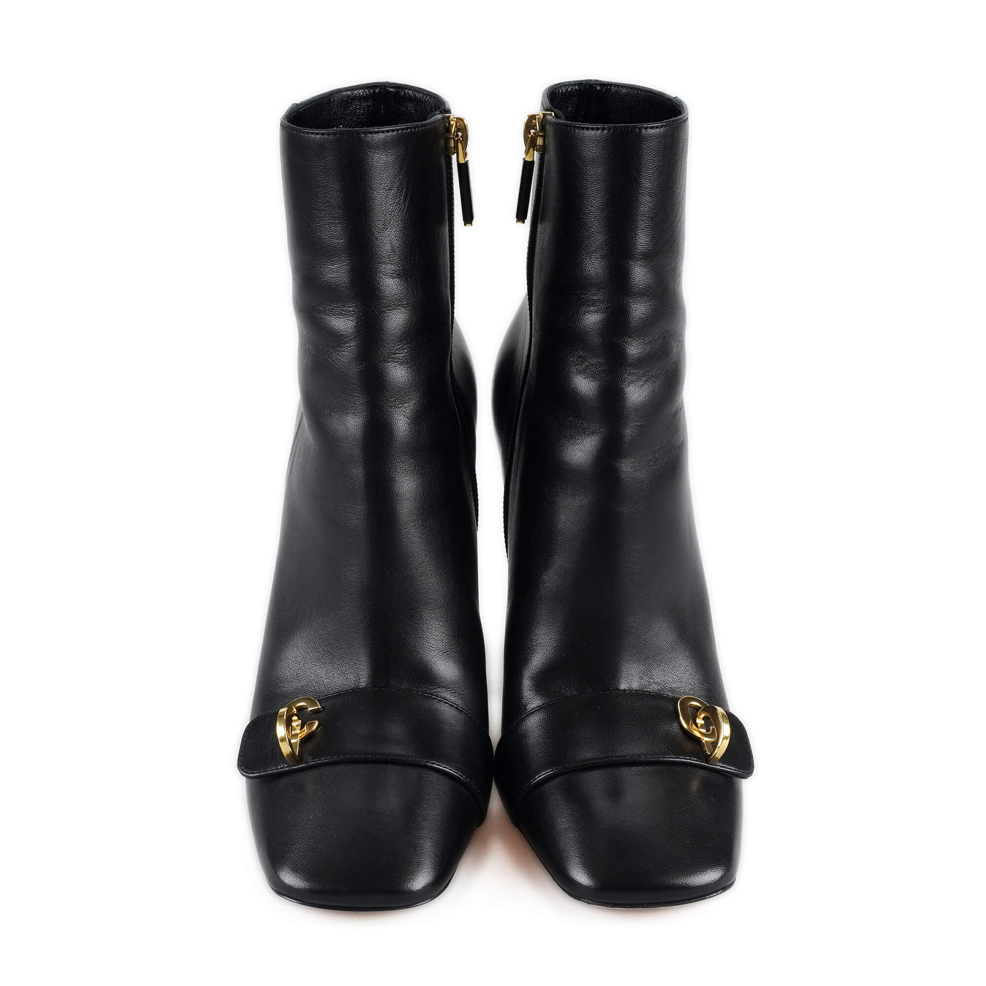 Christian Dior - Black Leather Heeled Ankle Boots